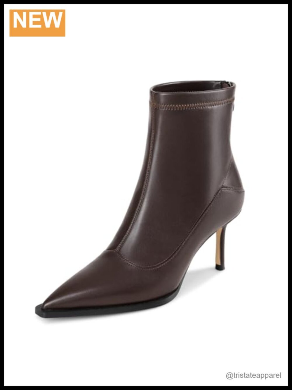 Womens Pointed Toe Kitten Heel Ankle Booties with Back Zipper